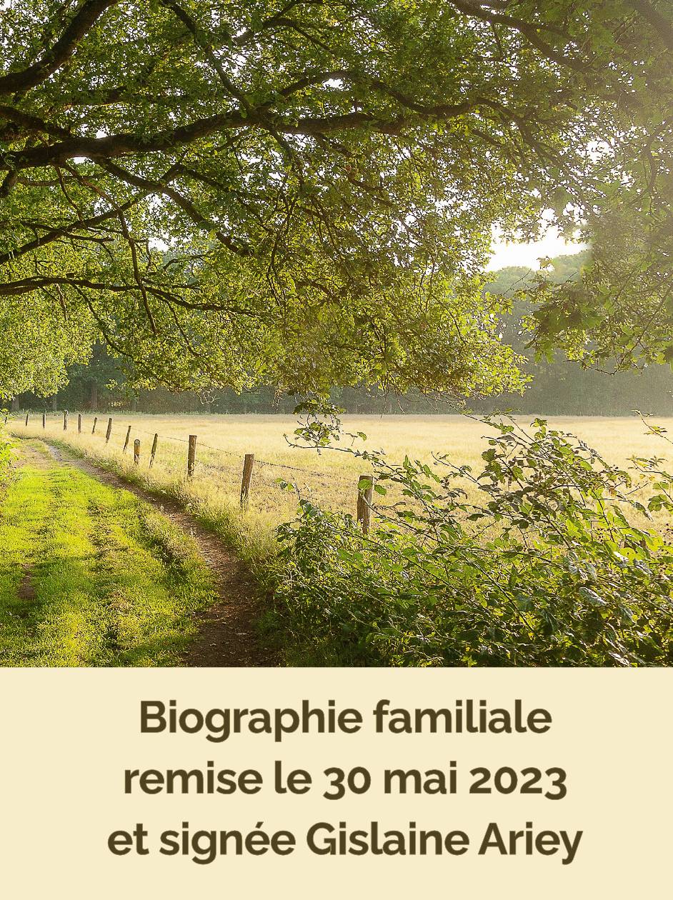 une nouvelle biographie familiale signée Gislaine Ariey